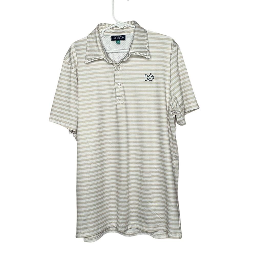 Prodoh Boys Striped Short Sleeve UPF 50+ Performance Polo Top Size Medium 10/12